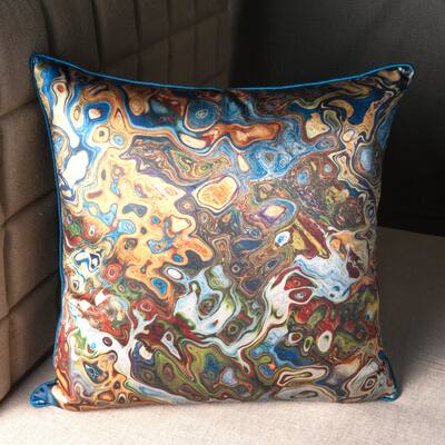 EDIE AT HOME 20x20 INCH ABSTRACT RAINBOW GEOMETRIC DIGITAL PRINTED Throw Pillow