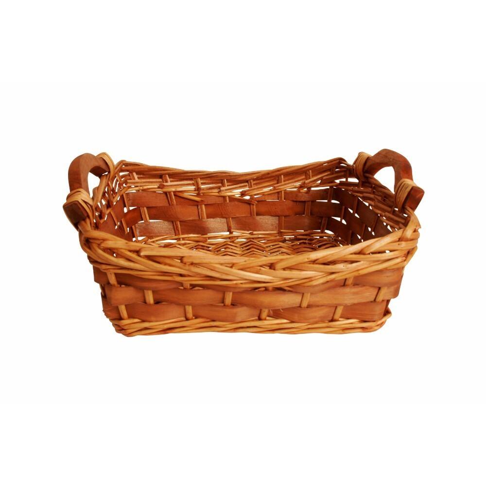 Wald Imports Brown Willow and Woodchip 12" Decorative Storage Basket