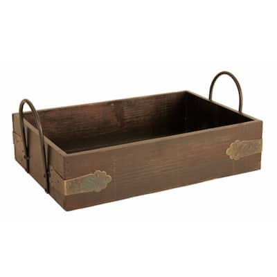 Wald Imports Brown Wood Decorative Tray