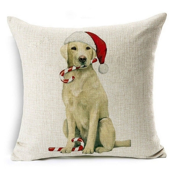 black labrador christmas pillow