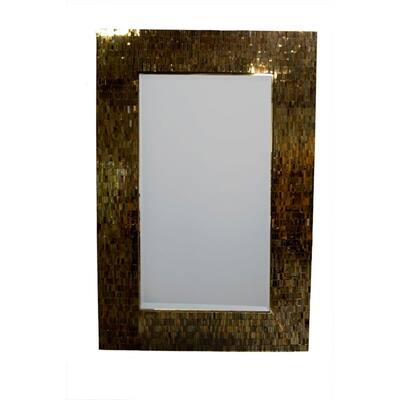 Dazzling RectangularMosaic Patterned Mirror, Gold