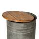 Glitzhome Industrial Farmhouse Round Storage End Tables (Set of 2)