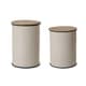 preview thumbnail 9 of 35, Glitzhome Industrial Farmhouse Round Storage End Tables (Set of 2)