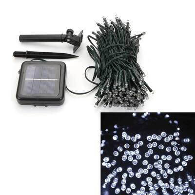 Solar Powered 200 LED White String Lights Garden Xmas Party Lamp
