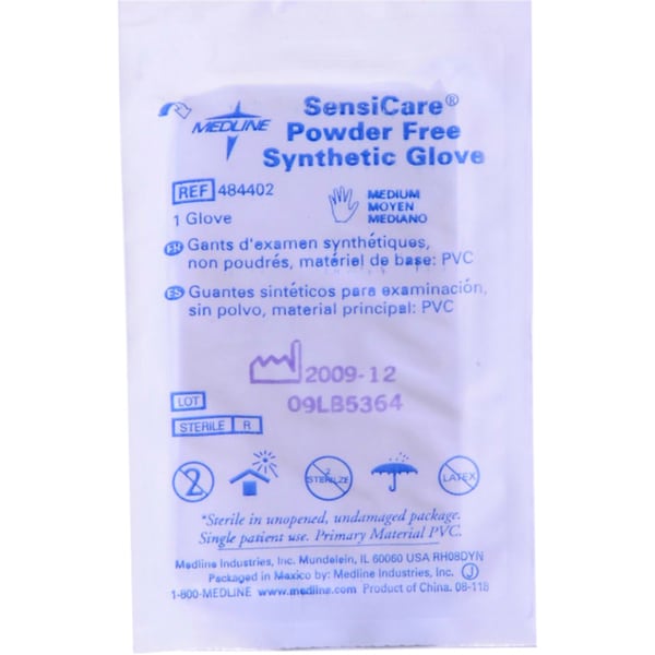 Medline Powder free Sterile Medium Vinyl Exam Gloves (Pack of 400) Medline Exam Gloves