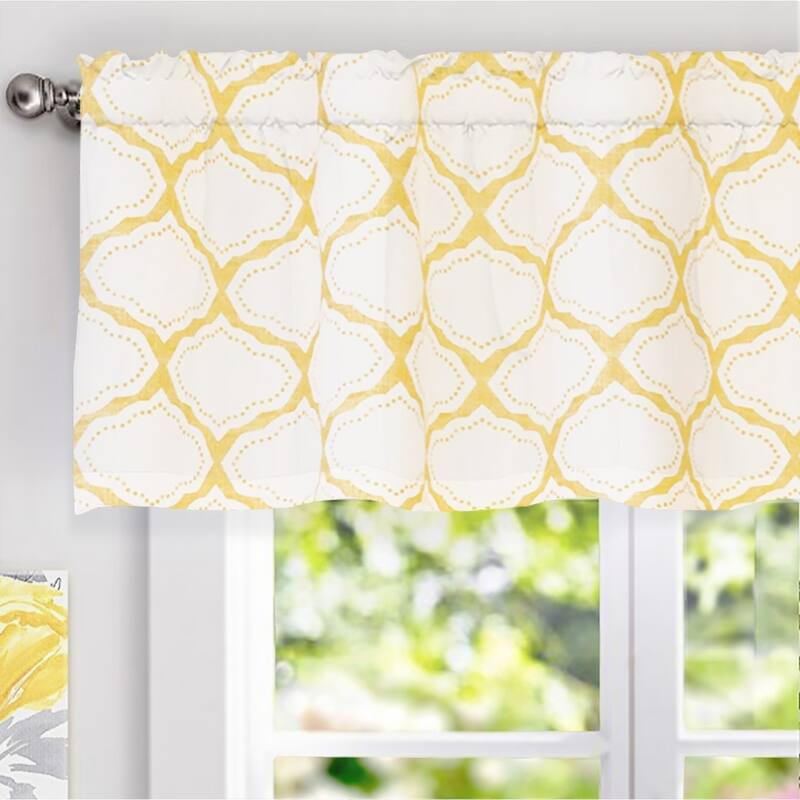 DriftAway Geo Trellis Window Curtain Valance - Yellow