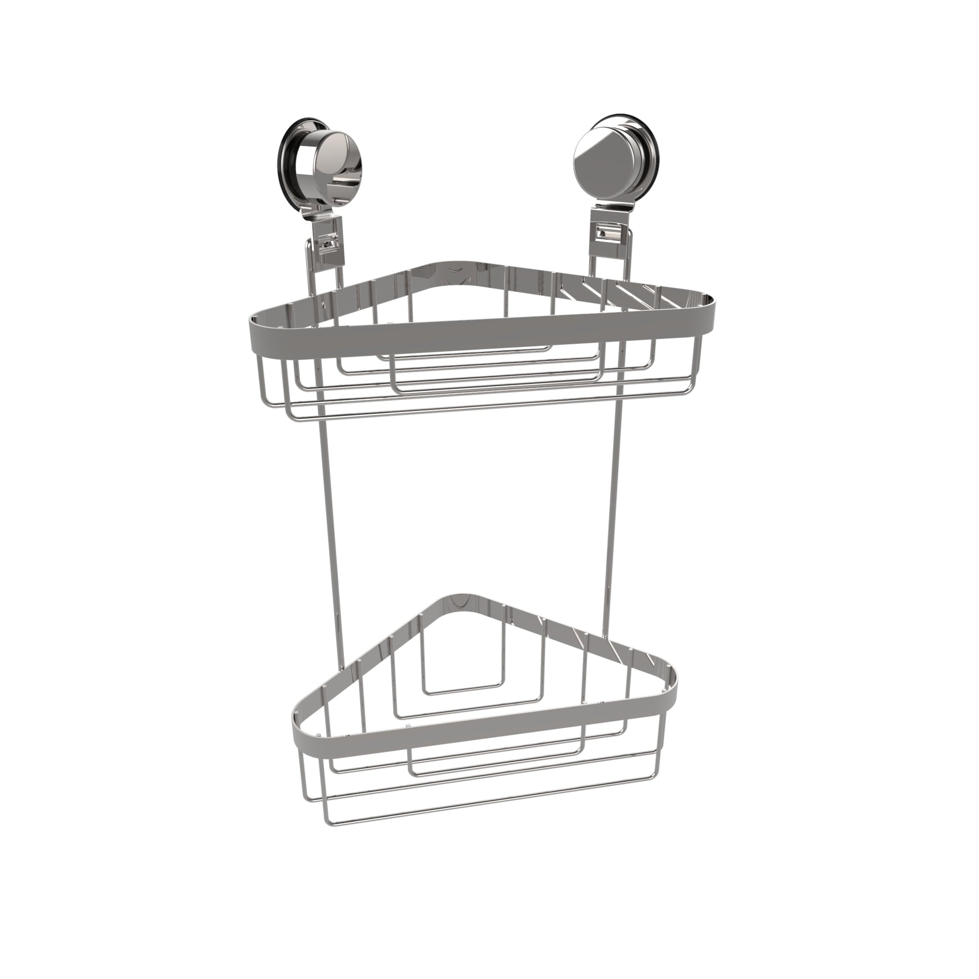 Wall Mounted Two Tier Corner Shower Caddy- Stainless Steel Twist Lock  Suction Cups by Windsor Home (As Is) - Bed Bath & Beyond - 19295771