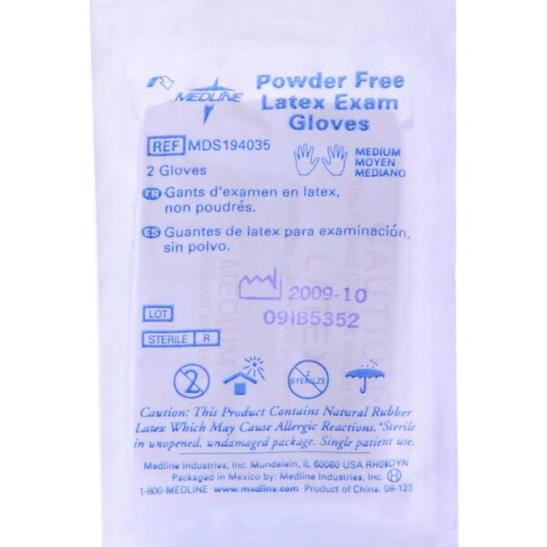 Medline Sterile Medium Powder-free Latex Exam Glove (Case of 200)