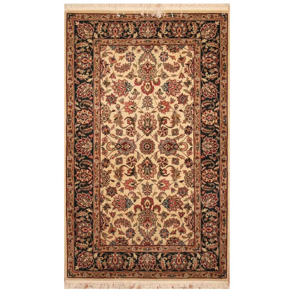 slide 1 of 3, Handmade One-of-a-Kind Wool and Silk Tabriz Wool Rug (India) - 3'1 x 5'2