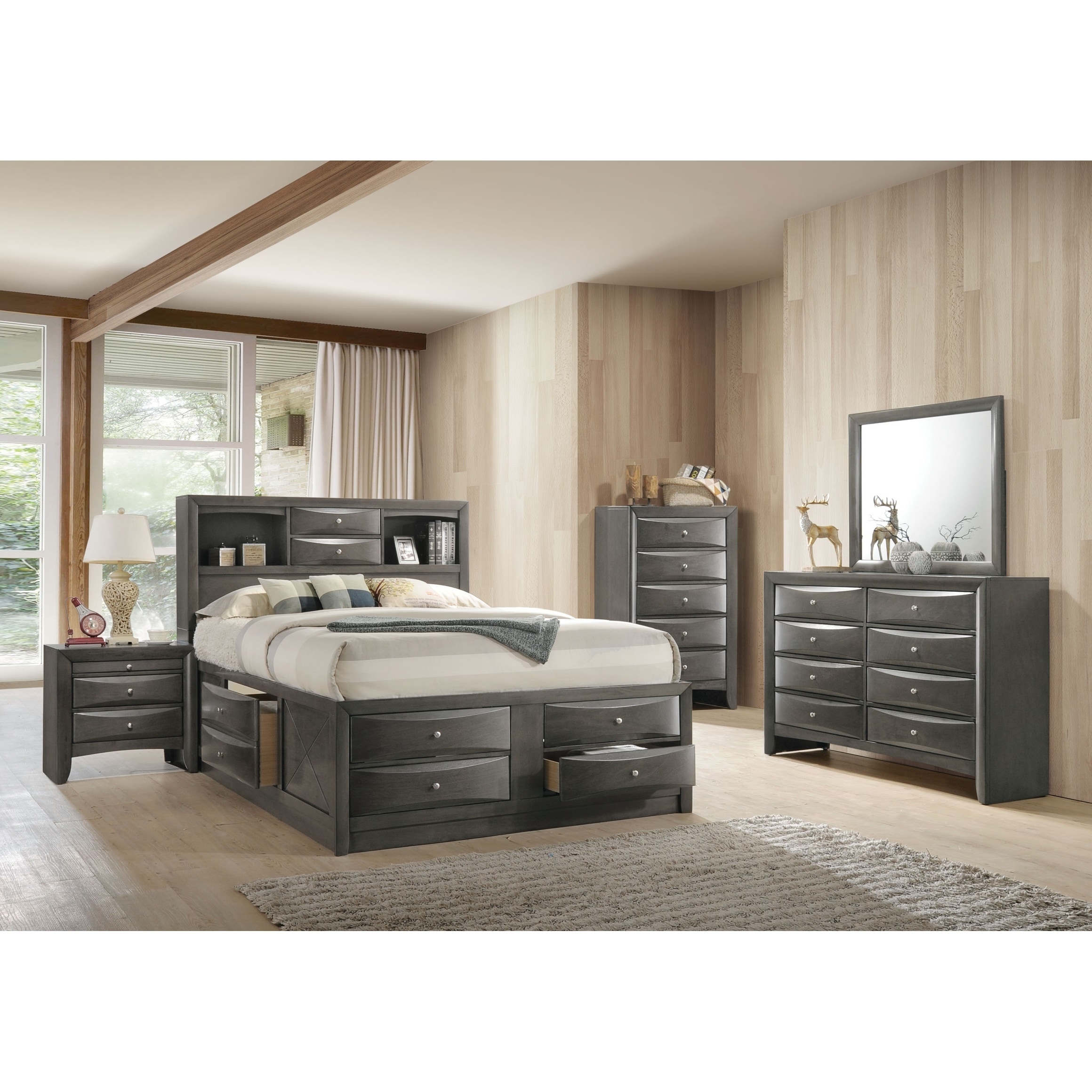 Shop ACME Ireland Storage Queen Bed in Gray Oak - Overstock - 19297429