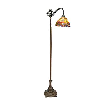Tiffany-style Baroque Floor Bridge Lamp