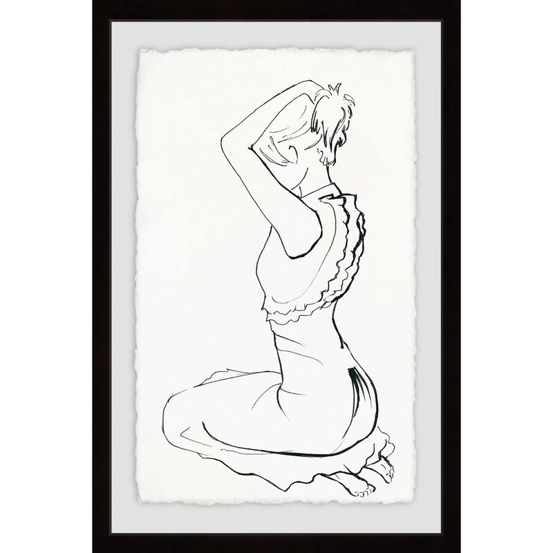 'Hair Updo' Framed Painting Print - Multi-Color