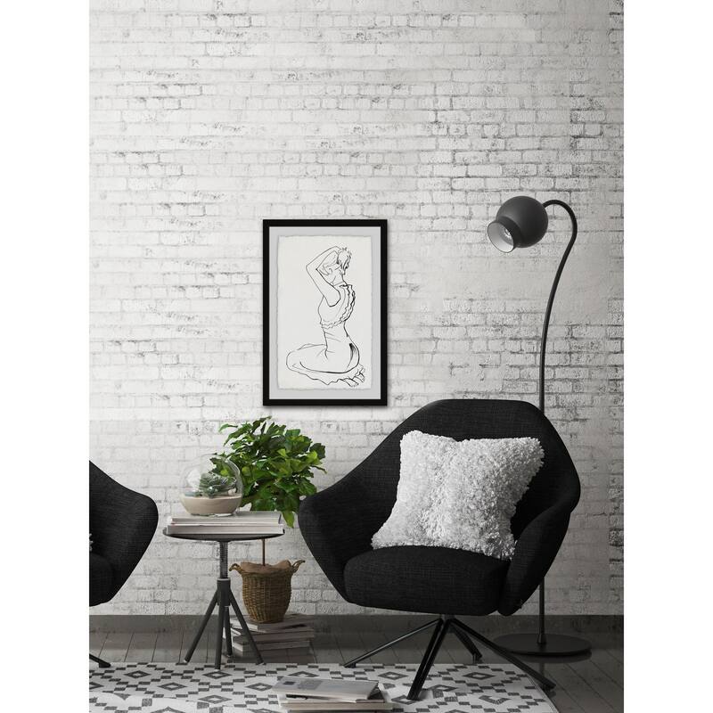 'Hair Updo' Framed Painting Print - Multi-Color