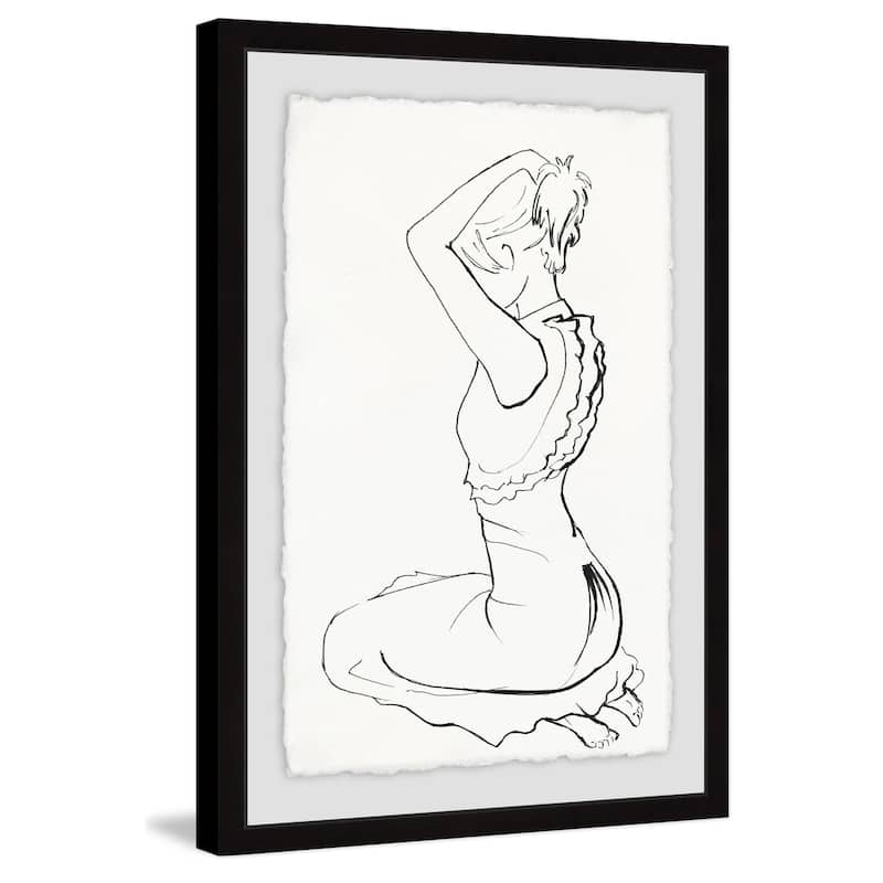 'Hair Updo' Framed Painting Print - Multi-Color