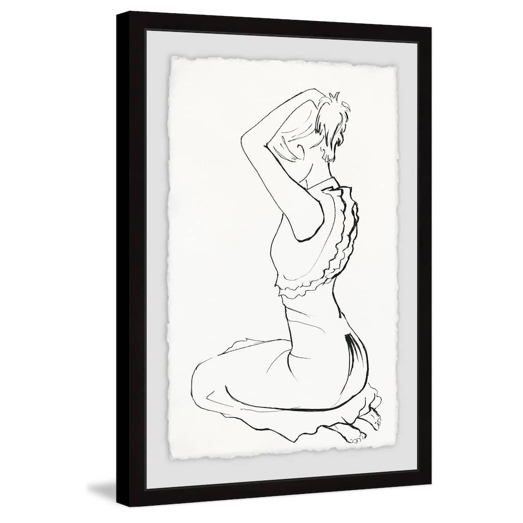 'Hair Updo' Framed Painting Print - Multi-Color