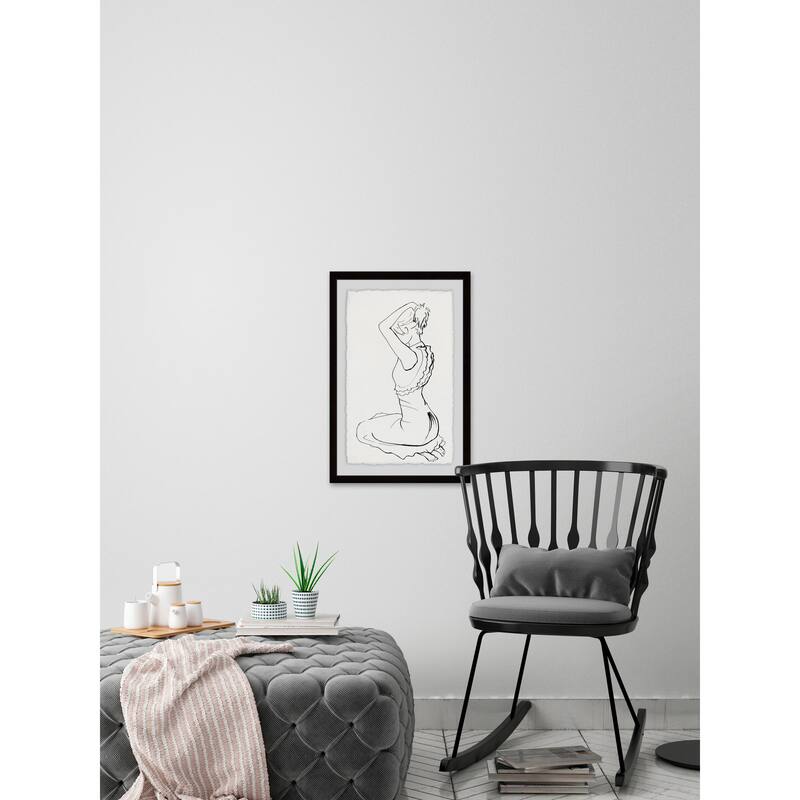 'Hair Updo' Framed Painting Print - Multi-Color