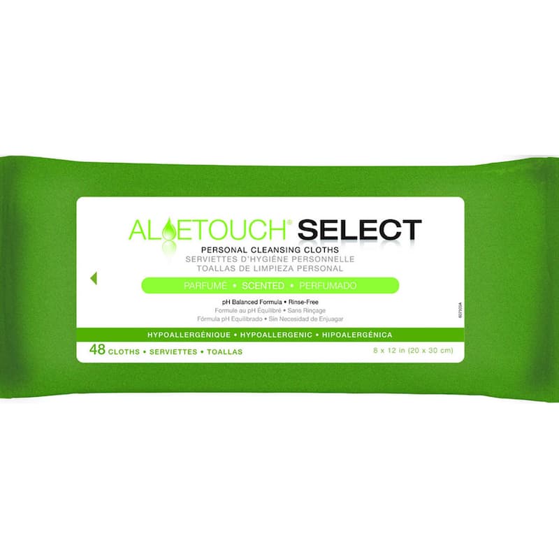 Medline Aloetouch SELECT Premium Spunlace Personal Cleansing Wipes Scented (Case of 576)