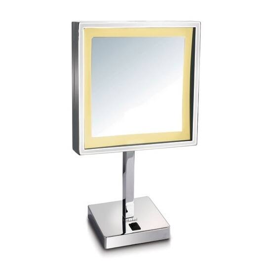 Whitehaus Collection Square Freestanding Led 5X Magnified Mirror