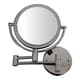 preview thumbnail 2 of 0, Whitehaus Collection Round Wall Mount Dual Led 7X Magnified Mirror Nickel Finish - Metal