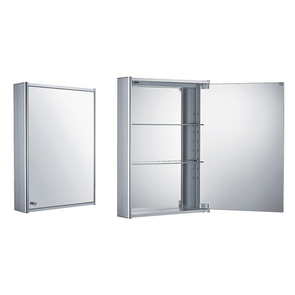 Medicinehaus Single Mirrored Door Anodized Aluminum Surface Mount