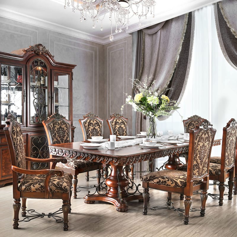 Furniture of America Nald Traditional Brown Formal Carved Dining Chairs (Set of 2)