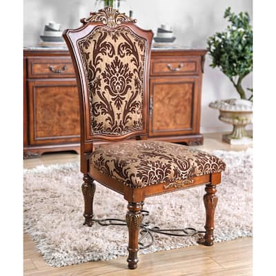 Furniture of America Nald Traditional Brown Formal Carved Dining Chairs (Set of 2)