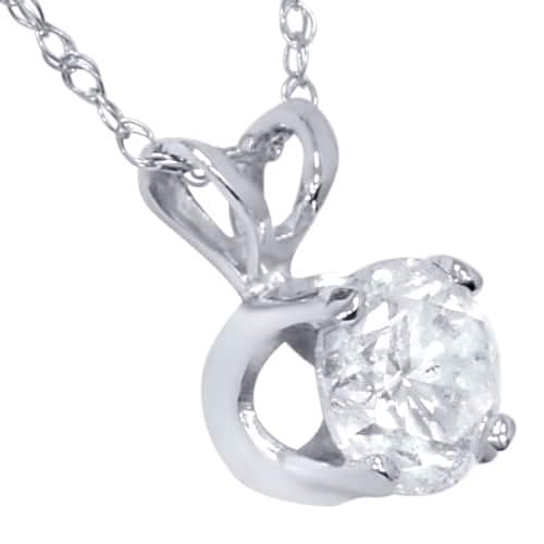 Pompeii3 14k White Gold 3/4 ct TDW Diamond Clarity Enhanced Pendant (G-H/SI)
