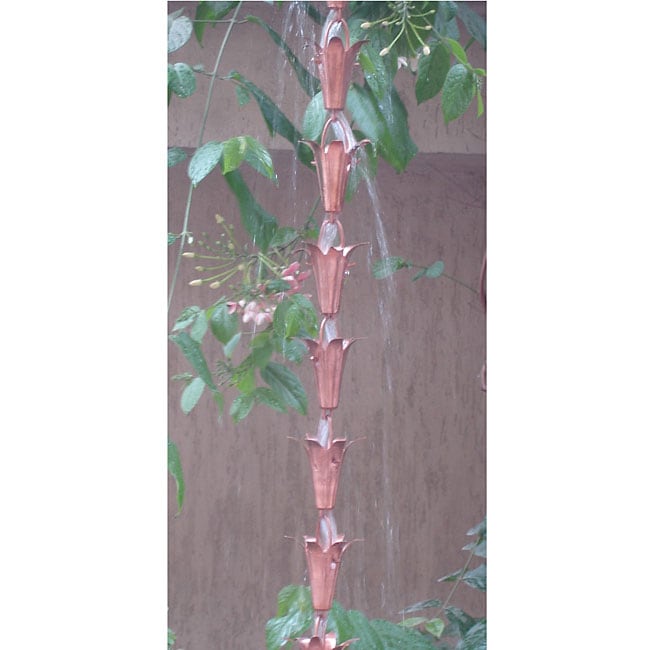 Lily Copper 8 foot Rain Chain