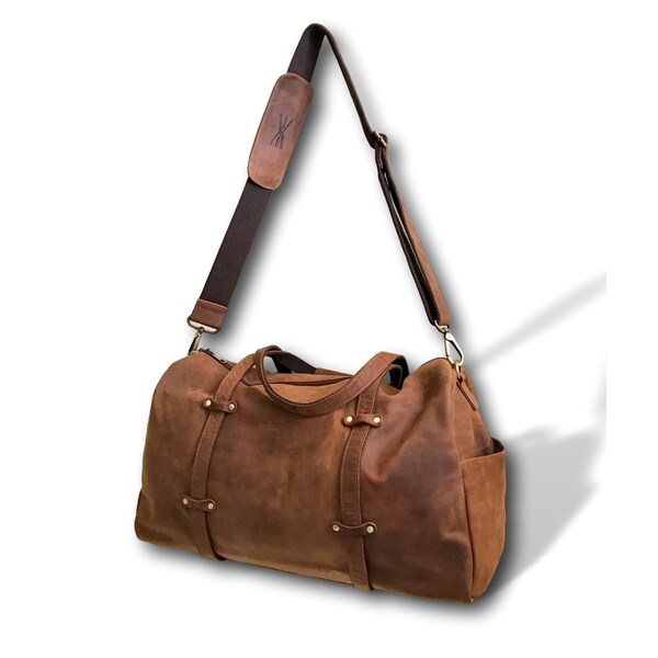 oversized leather duffle bag
