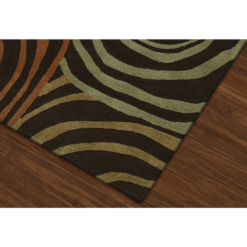 Addison Rugs Zenith Brown/ Orange Geometric Area Rug - 5' x 7' 6"