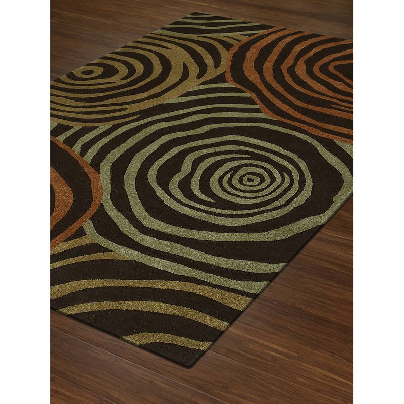 Addison Rugs Zenith Brown/ Orange Geometric Area Rug - 5' x 7' 6"