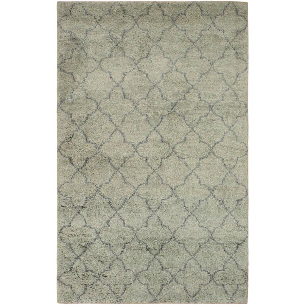 Arshs Moroccan Arya Kosmo Light Green/Grey Wool Rug