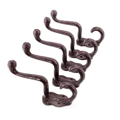 10 Cast Iron Snake Hook School Style Coat Hat Hooks Rack Hall Tree