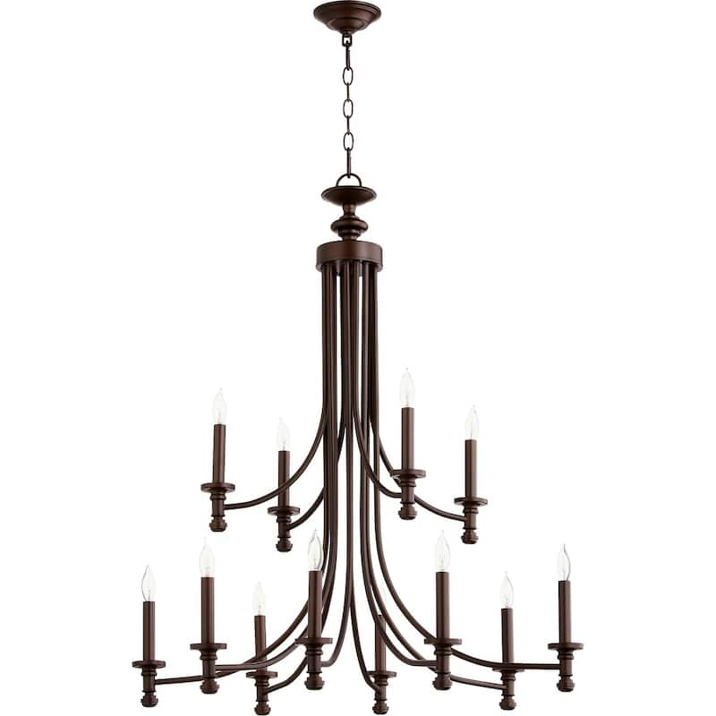 Rossington 12-light Chandelier - Silver Finish/Bronze Finish