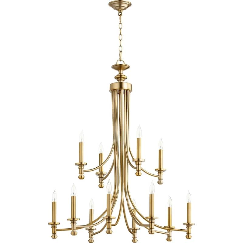 Rossington 12-light Chandelier - Nickel Finish/Brass Finish