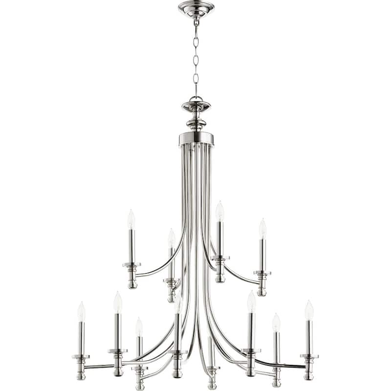 Rossington 12-light Chandelier - Polished/Nickel Finish