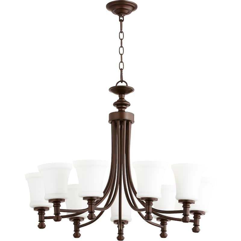 Rossington 9-light Chandelier - Bronze Finish/Silver Finish