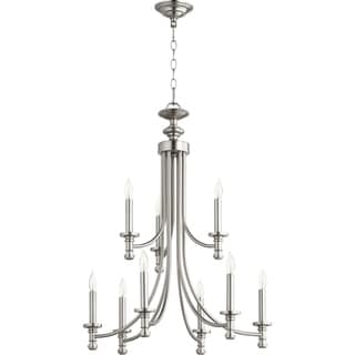 Rossington 9-light 2-tier Chandelier (Nickel Finish/Satin) - Chandeliers For Bedrooms by Overstock.com