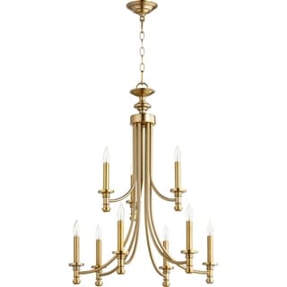 Rossington 9-light 2-tier Chandelier (Brass Finish) - Chandeliers For Bedrooms by Overstock.com