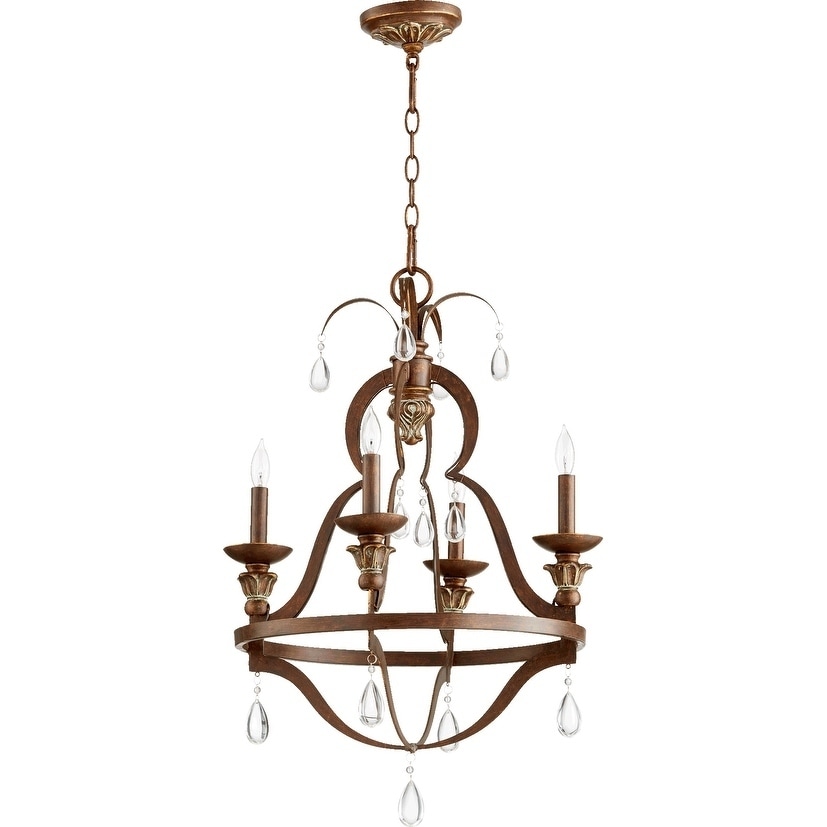 Quorum International Venice Family 4 Light Transitional Chandelier (vintage copper) - Chandeliers For Bedrooms by Overstock.com
