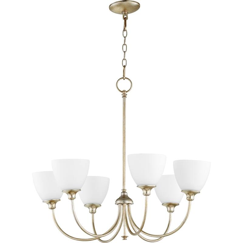 Quorum International Celeste Family 6 Light Chandelier - aged silver leaf
