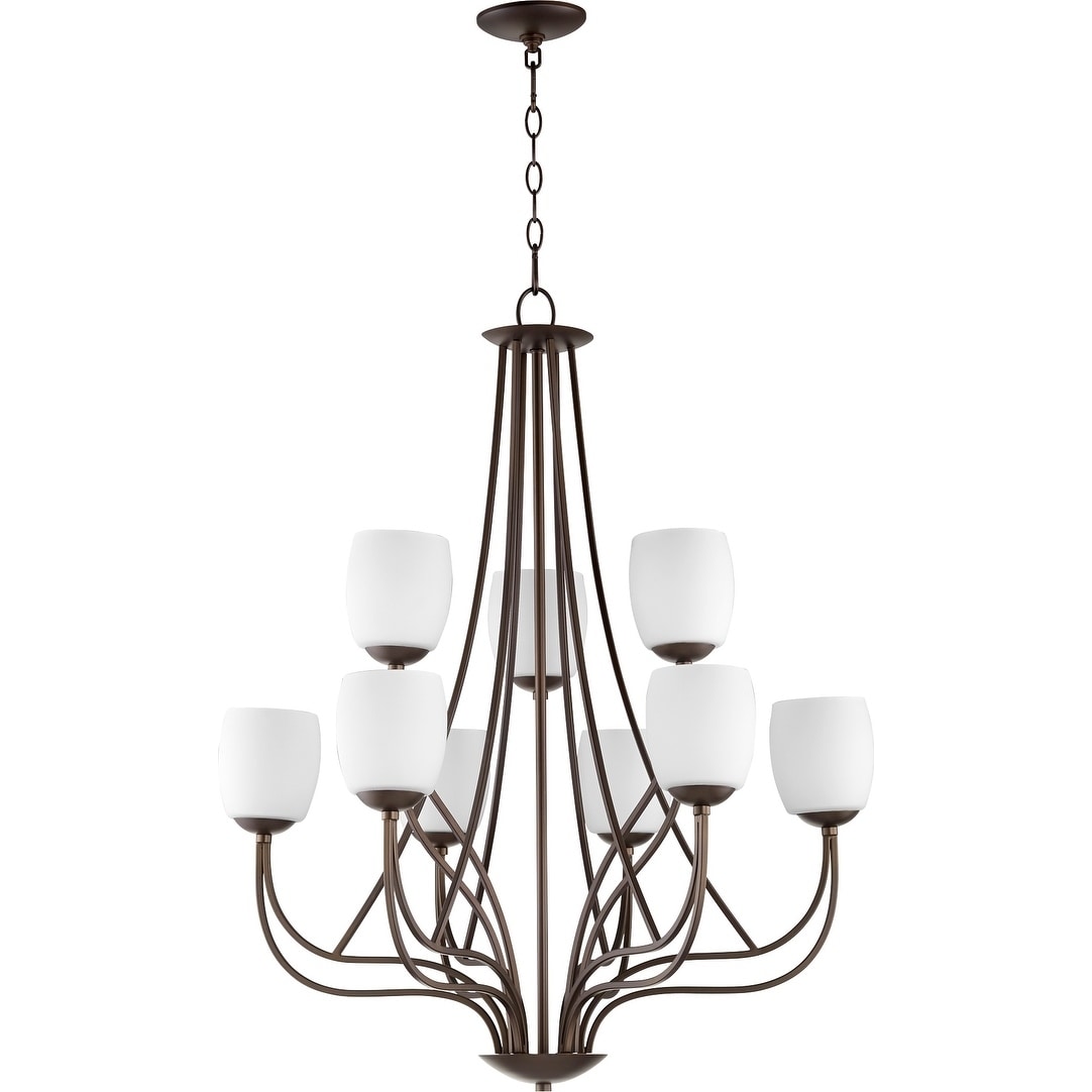 Quorum International Willingham Family 9 Light Transitional Chandelier (Bronze Finish/Oil Rubbed) - Chandeliers For Bedrooms by Overstock.com