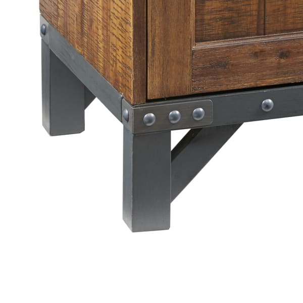 Carbon Loft Armisen Amber Wood And Graphite Metal 2 Door Accent Cabinet On Sale Overstock 19384087