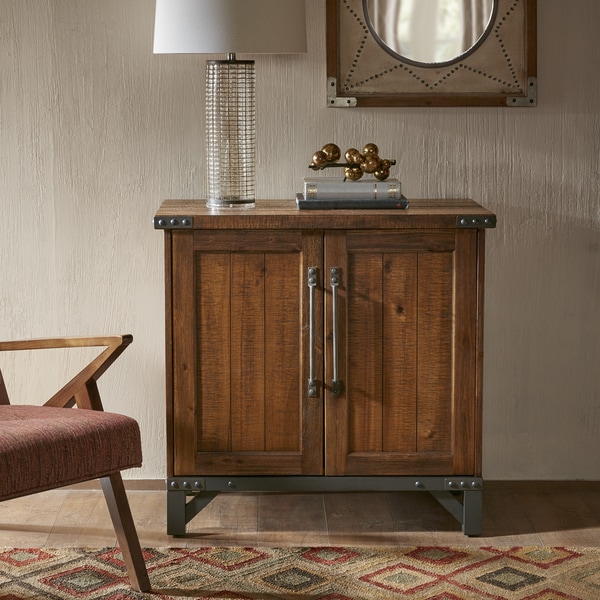 Ink Ivy Lancaster Amber Wood Graphite Metal 2 Door Accent Ink Ivy Lancaster Amber Wood Graphite Metal 2 Door Accent Cabinet