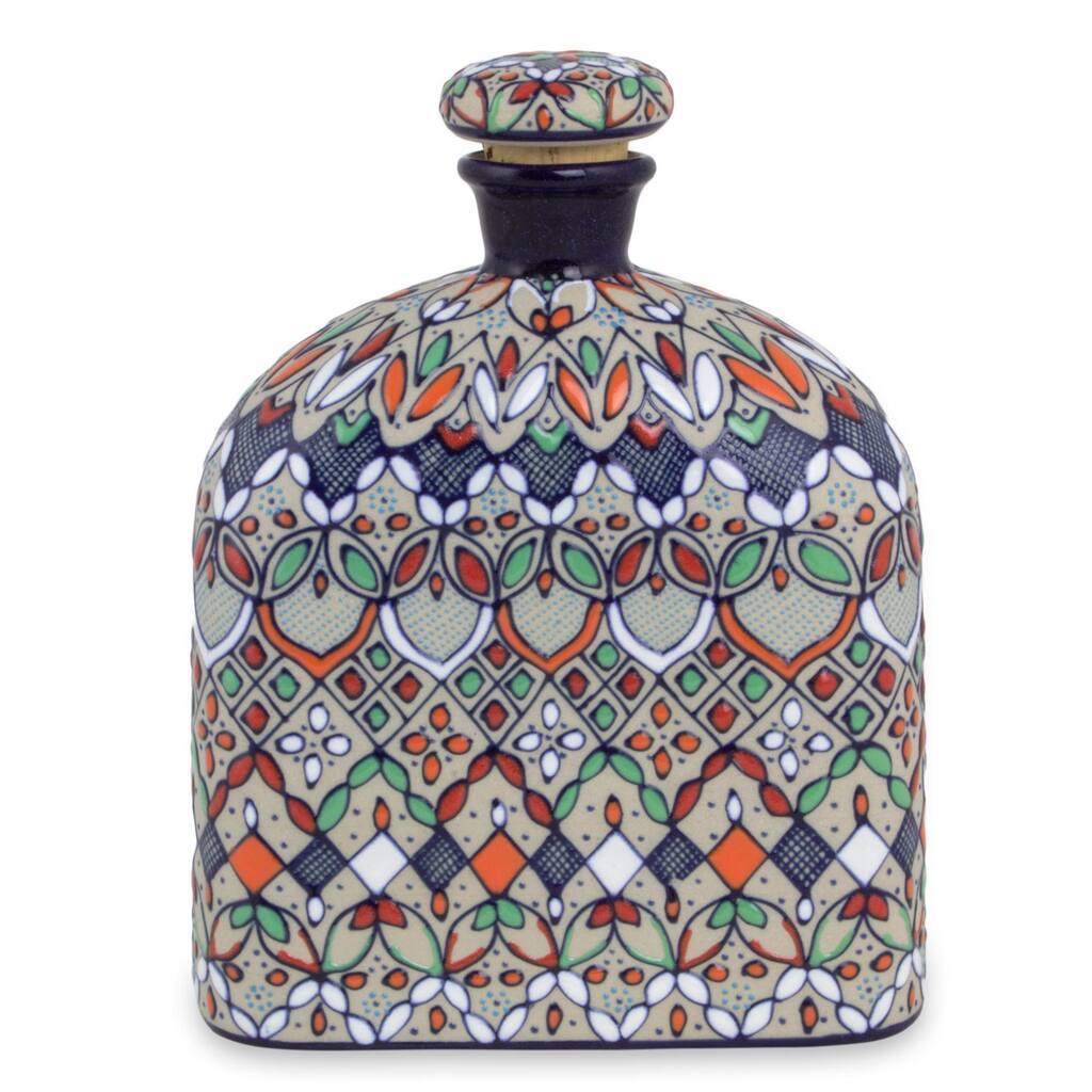 Handmade Ceramic Decanter, 'Guanajuato Festivals' (Mexico)
