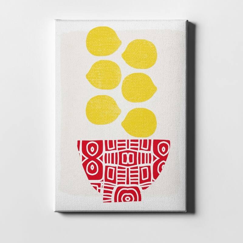 Epic Graffiti "Bowl of Lemons" by Linda Woods, Giclee Canvas Wall Art