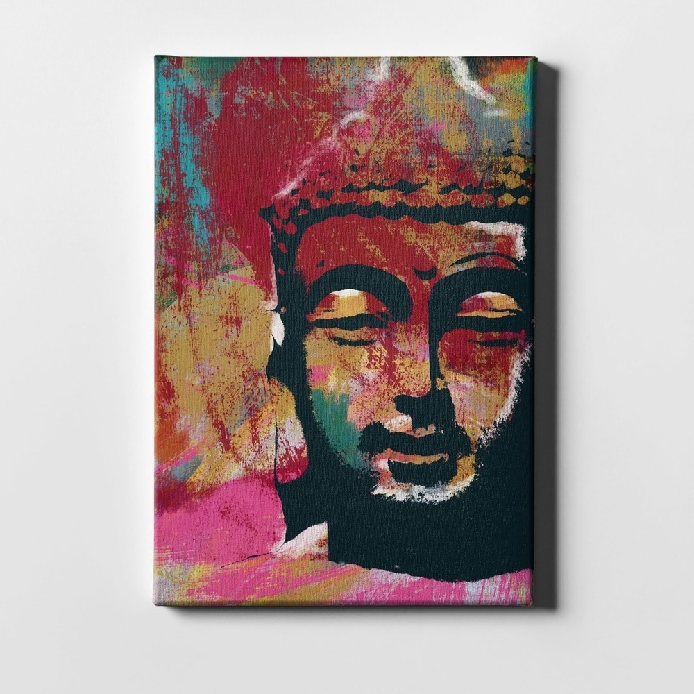 Epic Graffiti "Painted Buddha IV" by Linda Woods, Giclee Canvas Wall Art