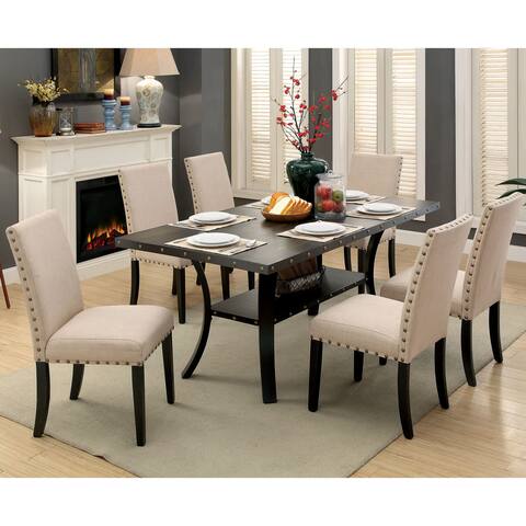 Furniture of America Sika Industrial Walnut 7-piece Dining Set