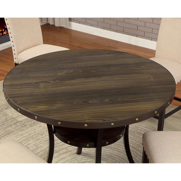 Furniture Of America Sika Industrial Walnut 5 Piece Counter Height Set On Sale Overstock 19384292