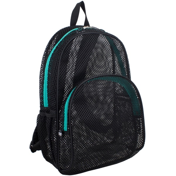 turquoise mesh backpack